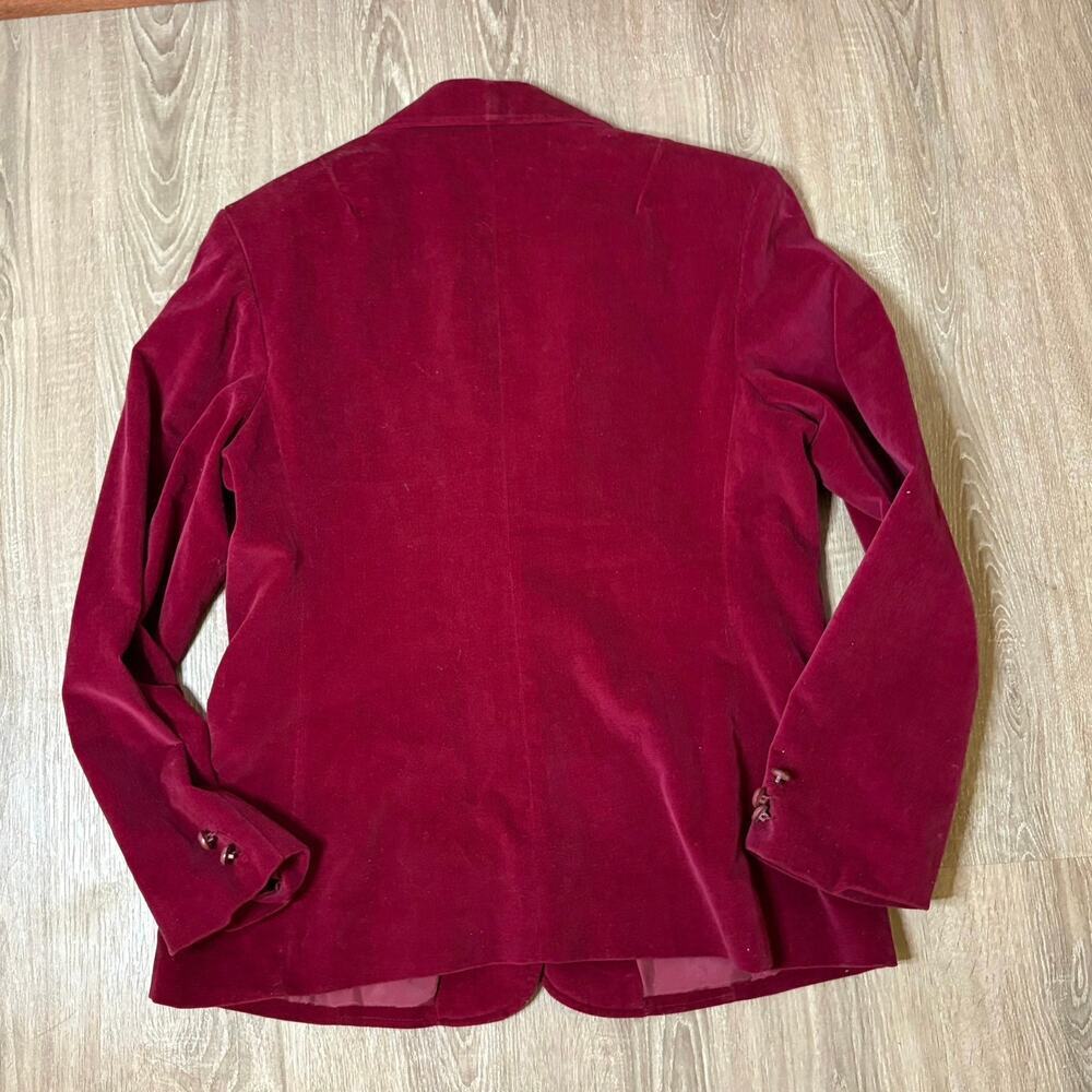 Tiana Creations Red Velvet Sz M/ L– Holiday Party Jacket Cotton Velvet​​​ - Picture 4 of 10